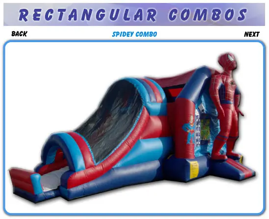 A spiderman slide and bouncer combo for rent