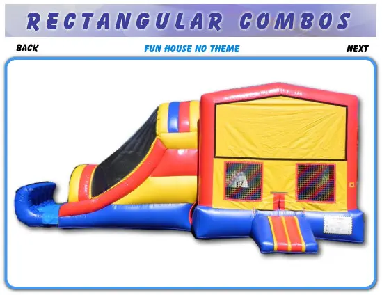 A large inflatable slide and bounce house combo.